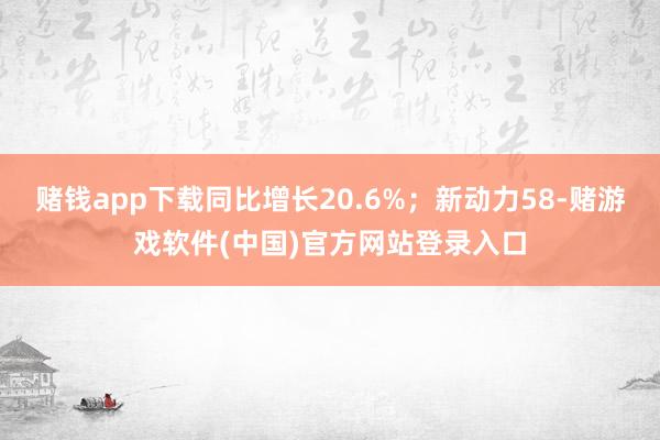 赌钱app下载同比增长20.6%；新动力58-赌游戏软件(中国)官方网站登录入口