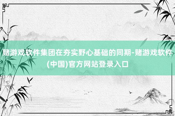 赌游戏软件集团在夯实野心基础的同期-赌游戏软件(中国)官方网站登录入口